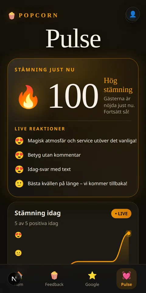 Pulse — stämningen just nu, live